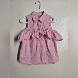 Michael Kors Pink Tank Top with Gathered Waist